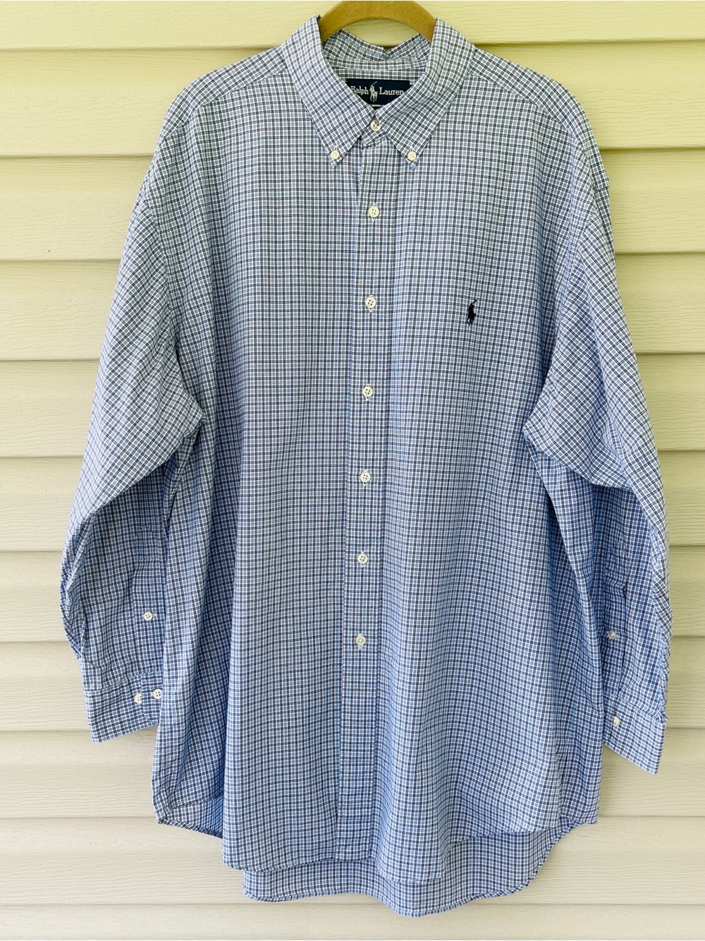 Polo Ralph Lauren Yarmouth Blue, Black & White Check Shirt Size 17 32/33